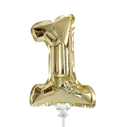 7 inch SELF-INFLATING NUMBER 1 - GOLD | USA Decoration®