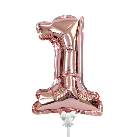 7 inch SELF-INFLATING NUMBER 1 - ROSE GOLD | USA Decoration®