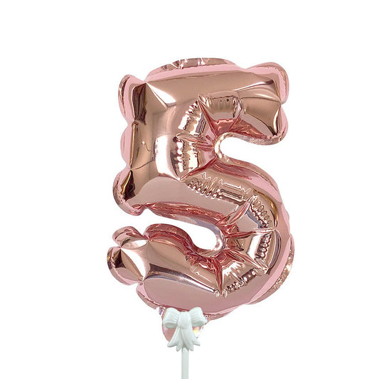 7 inch SELF-INFLATING NUMBER 5 - ROSE GOLD | USA Decoration®