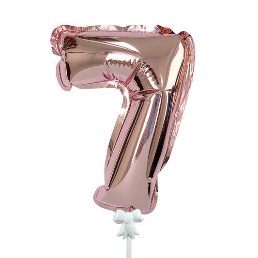 7 inch SELF-INFLATING NUMBER 7 - ROSE GOLD | USA Decoration®