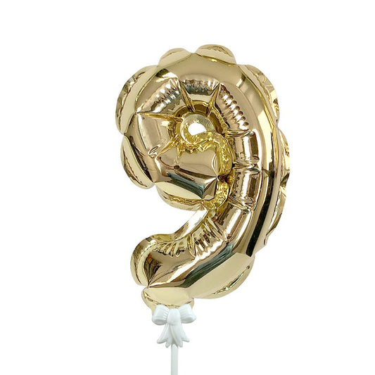 7 inch SELF-INFLATING NUMBER 9 - GOLD | USA Decoration®