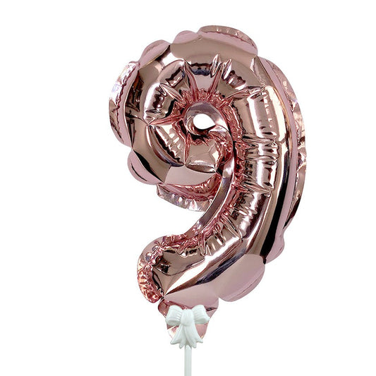 7 inch SELF-INFLATING NUMBER 9 - ROSE GOLD | USA Decoration®