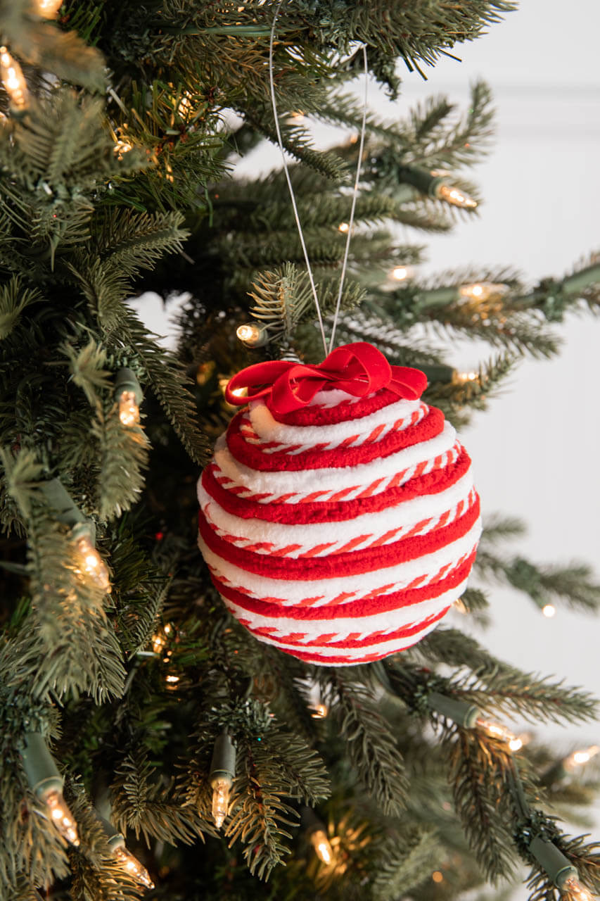 4” Peppermint Stripe Ball Ornament