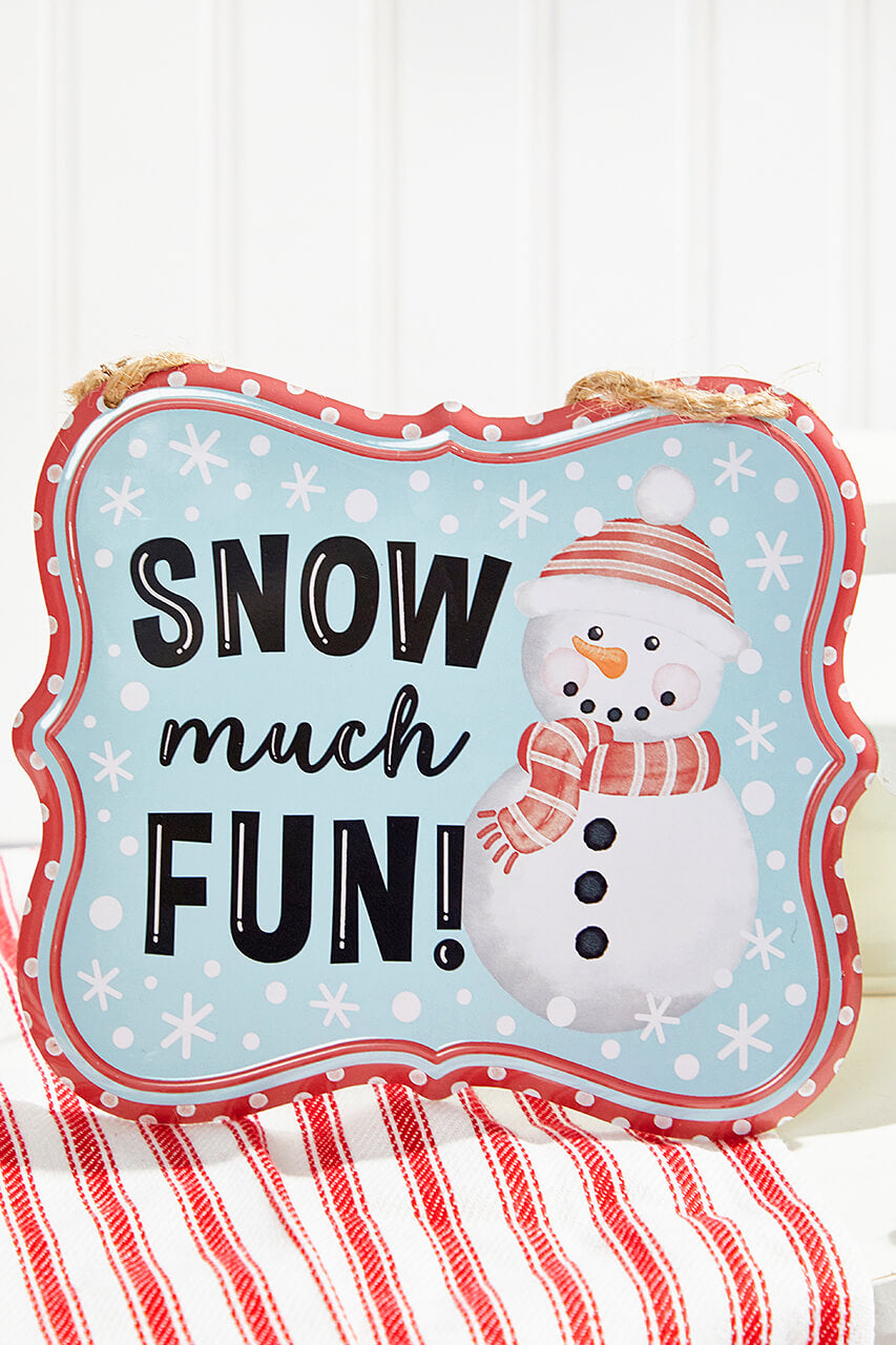 7"x 6" Assorted Embossed Winter Sign