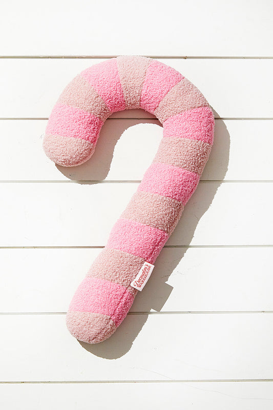 Pink Candy Cane Pillow for Sweet and Whimsical Holiday Decor