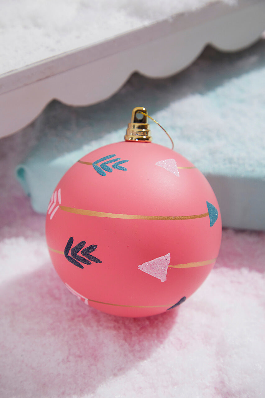 4" Pink With Arrows Ball Ornament