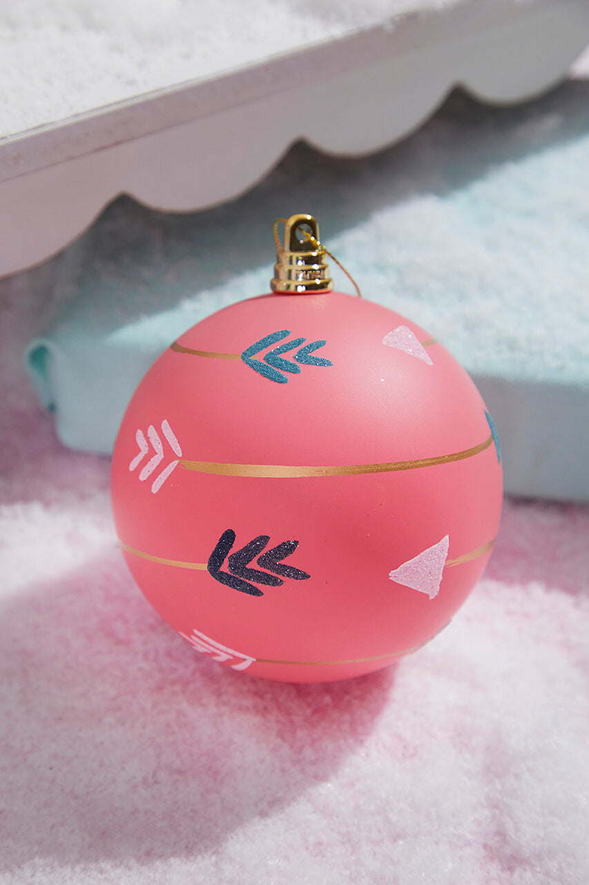 4" Pink With Arrows Ball Ornament