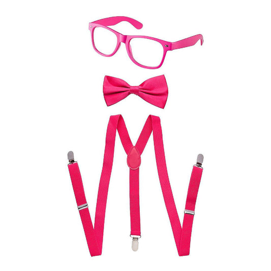 1 Set(s): Pink Suspenders, Bowtie, Sunglasses | USA Decoration®