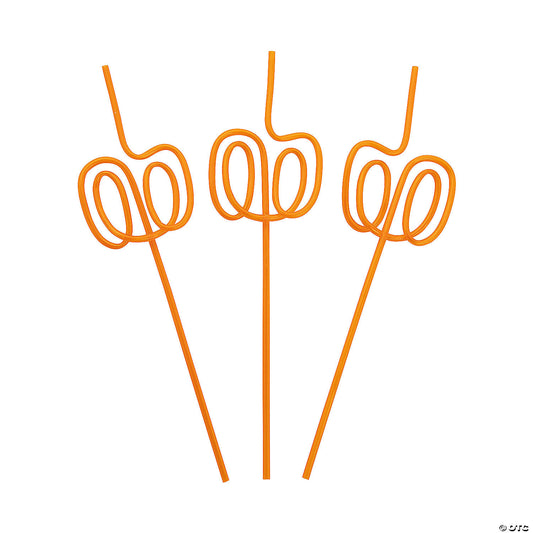 Pumpkin BPA-Free Plastic Silly Straws - 12 Pc. | USA Decoration®