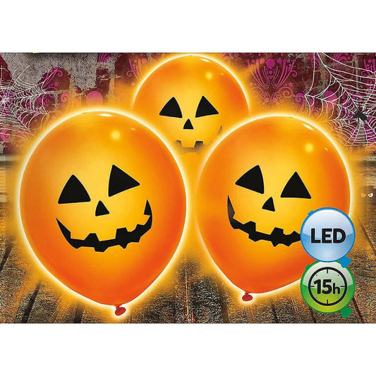 Pumpkin Light Up 9" Balloons - 3ct