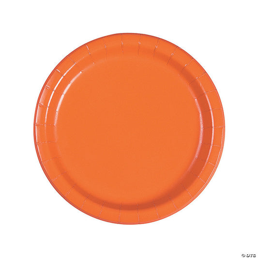 Pumpkin Orange Paper Dinner Plates - 24 Ct.
