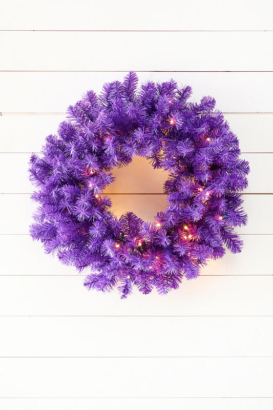 24" Purple LED Wreath Bright & Bold Light-Up Decor for Every Season