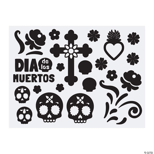Religious Day of the Dead Halloween Mason Jar Decals - 24 Pc.