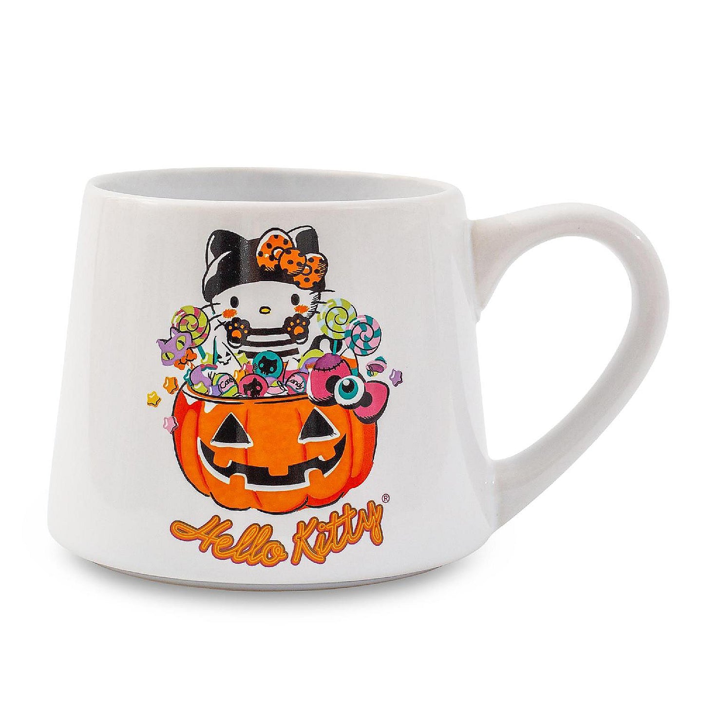 Sanrio Hello Kitty Pumpkin Candy Burglar Tapered Pottery Mug Holds 14 Ounces | USA Decoration®