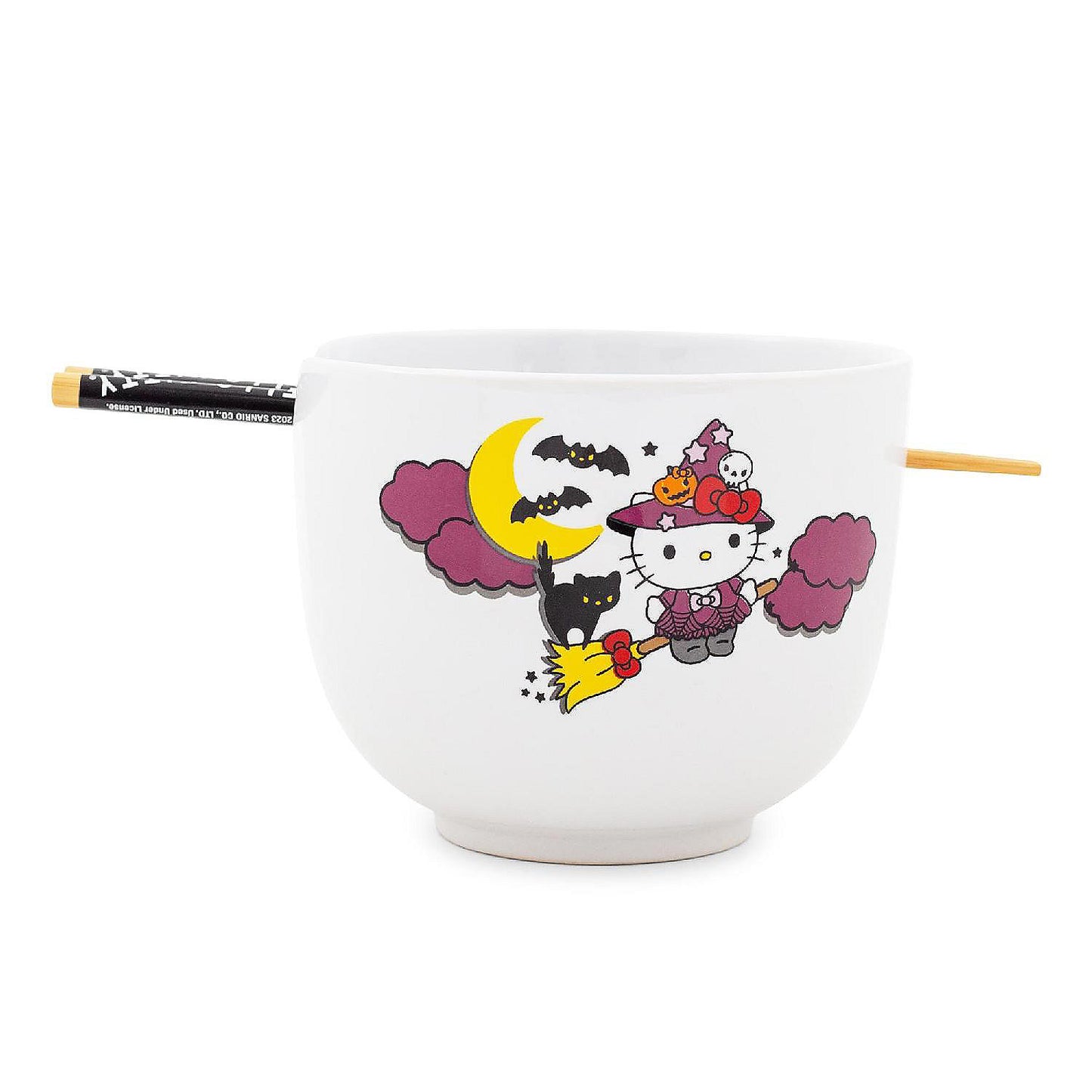 Sanrio Hello Kitty Witch 20-Ounce Ceramic Ramen Bowl and Chopstick Set | USA Decoration®