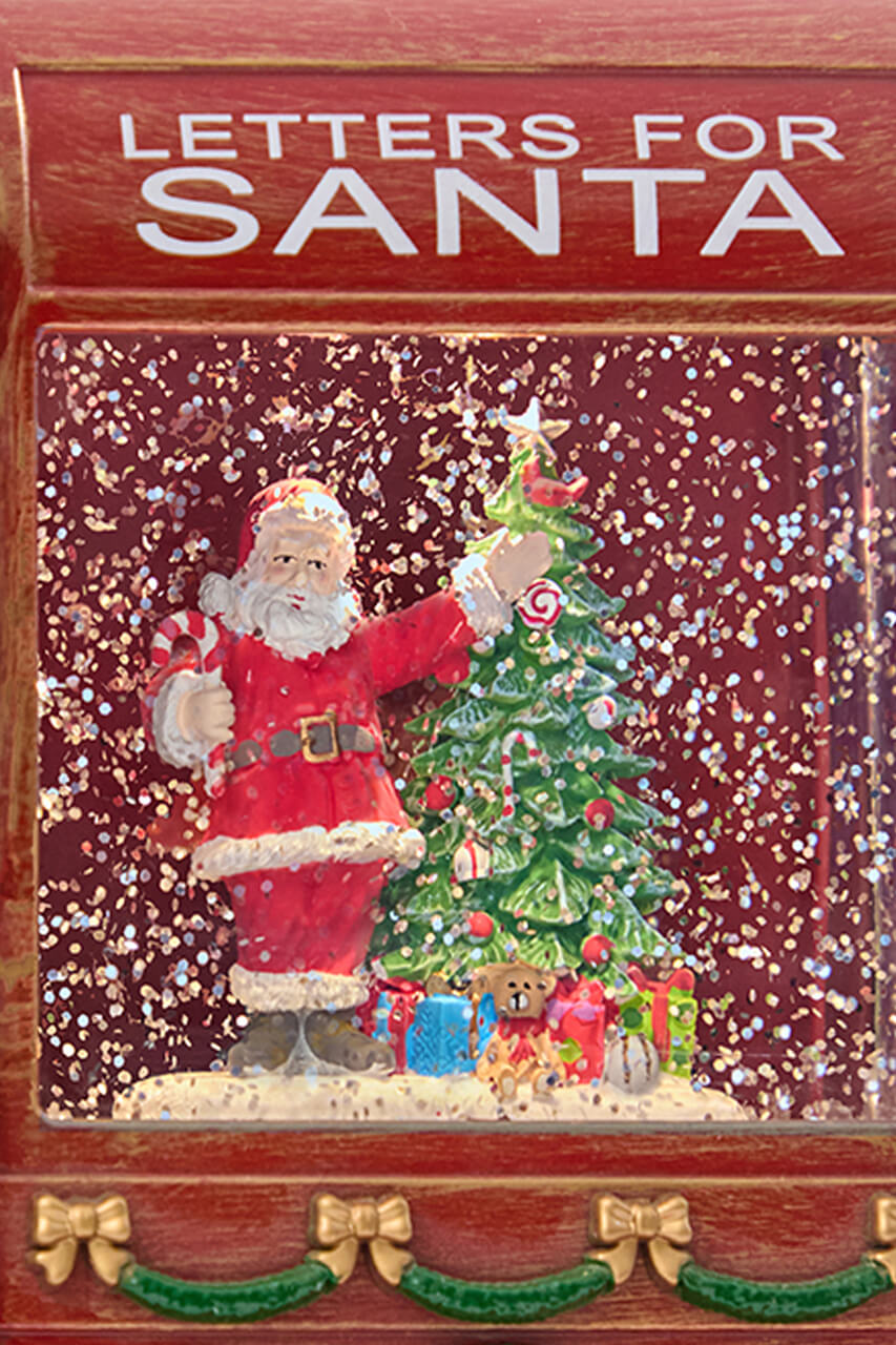7” Shimmer Santa Mail Box Water Lantern