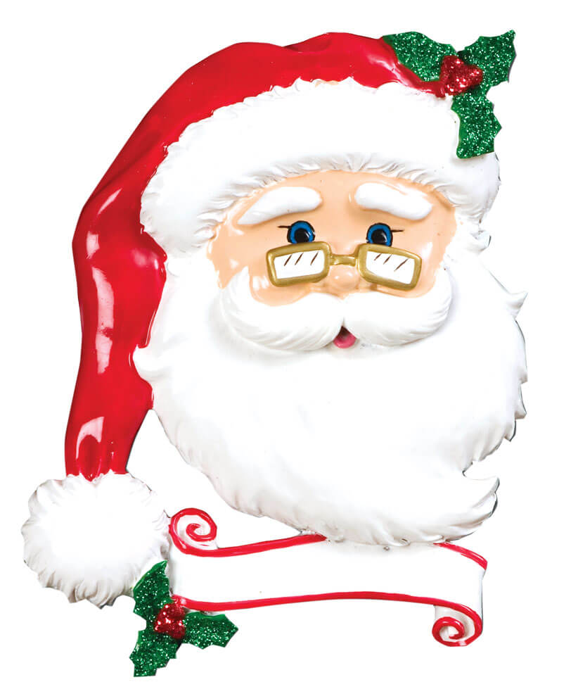 4" Jolly Santa Customizable Ornament