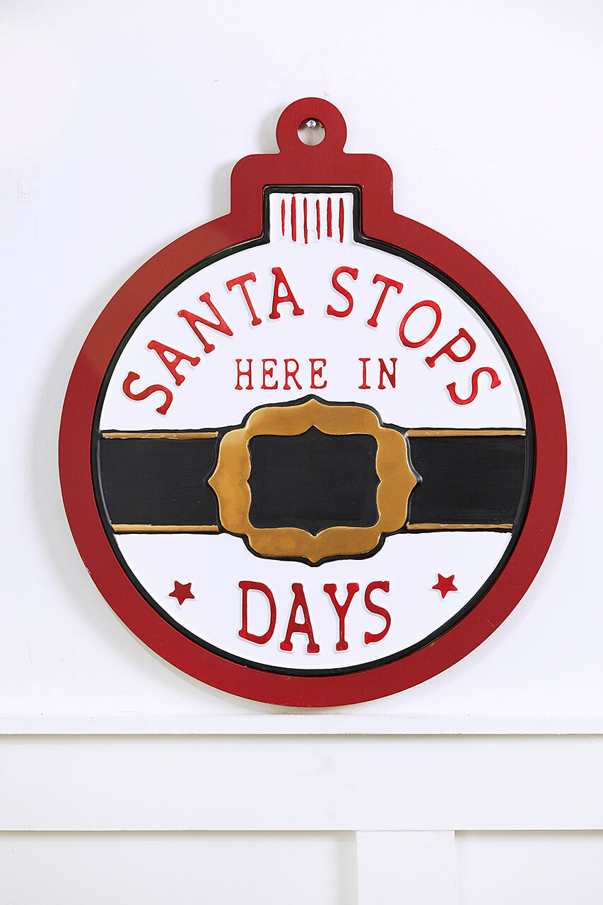 16" x 19" "Santa Stops Here" Wall Decor Christmas Decoration