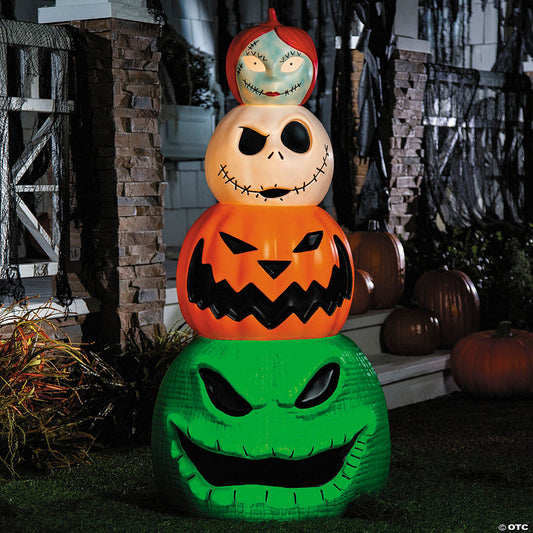 49" Light-Up The Nightmare Before Christmas™ Character Pumpkin Stack Halloween Decoration | USA Decoration®