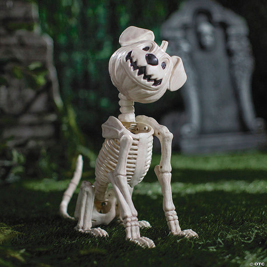 24 1/4" Sitting Pumpkin-Head Dog Skeleton Halloween Decoration | USA Decoration®
