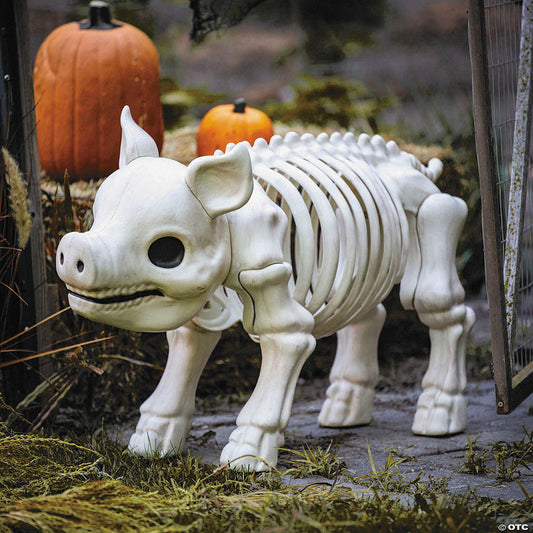 24 1/4" Standing Pig Skeleton Halloween Decoration | USA Decoration®