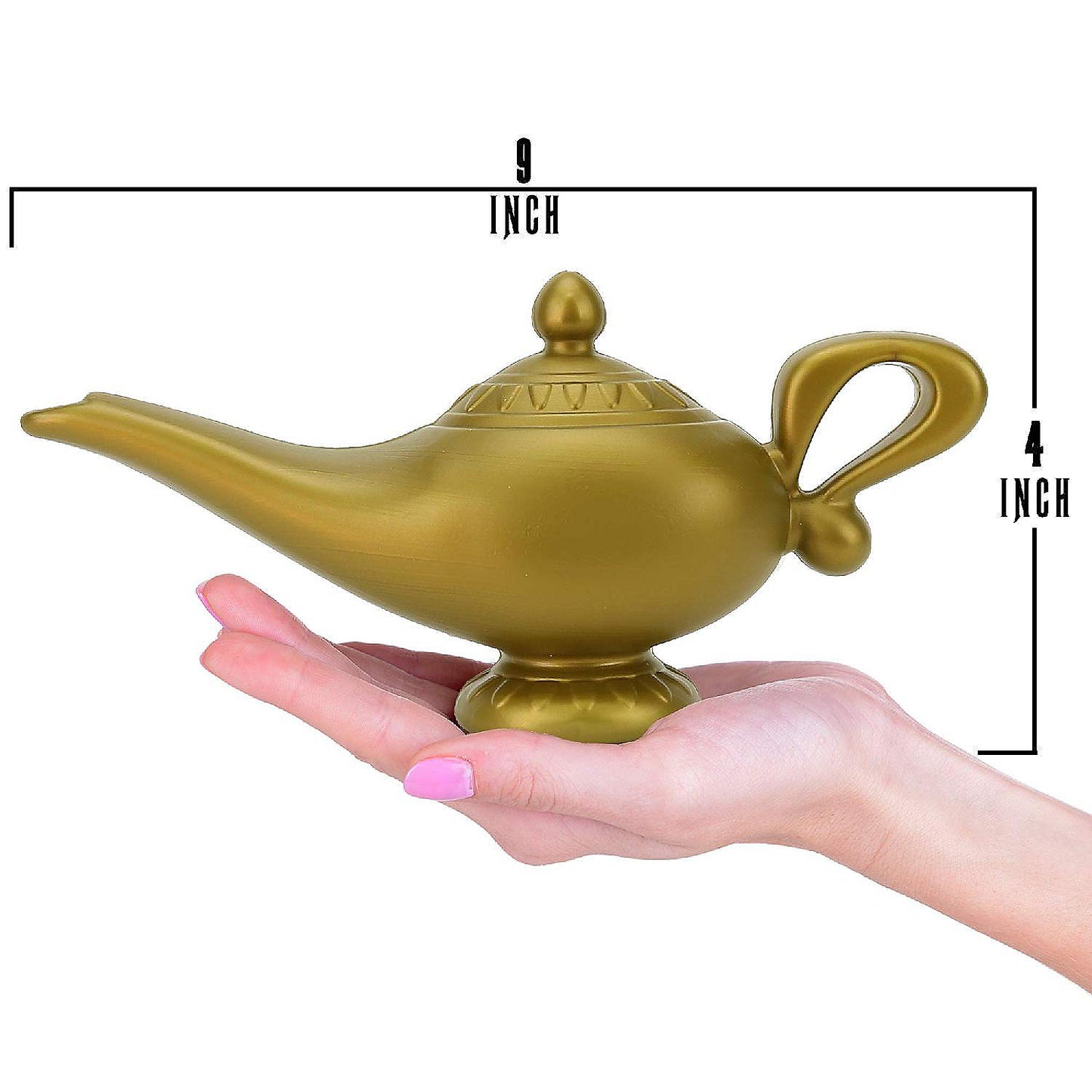 Skeleteen Arabian Genie Oil Lamp - Aladdin's Gold Magic Genie Lamp Costume Accessory - 1 Piece | USA Decoration®