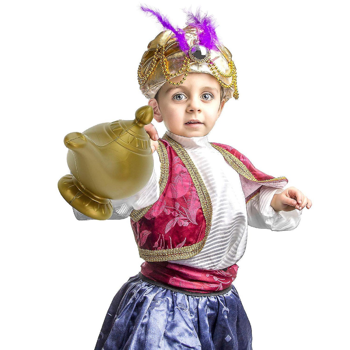 Skeleteen Arabian Genie Oil Lamp - Aladdin's Gold Magic Genie Lamp Costume Accessory - 1 Piece | USA Decoration®