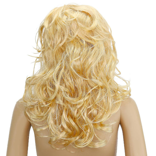 Skeleteen Curly Blond Wavy Wig - Long Curls Yellow Blonde Princess Goddess Wigs with Bangs for Kids and Adults | USA Decoration®