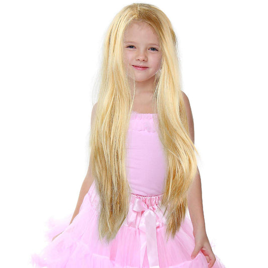 Skeleteen Long Blond Princess Wig - Blonde Kids Pretend Play Costume Accessories Princess Wigs for Children | USA Decoration®