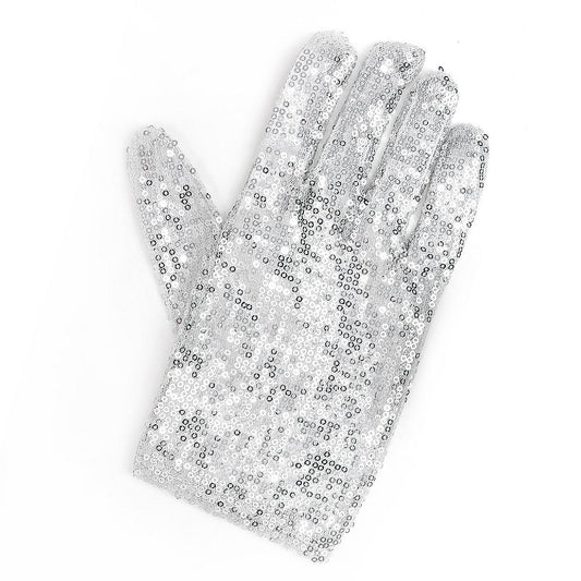 1 Piece(s): Skeleteen Michael Jackson Sequin Glove - White Right Handed Glove Costume Accessory - 1 Piece | USA Decoration®