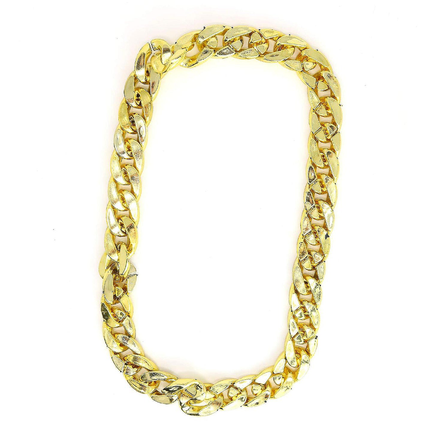 Skeleteen Rapper Gold Chain Accessory - 90s Hip Hop Fake Gold Costume Necklace - 1 Piece