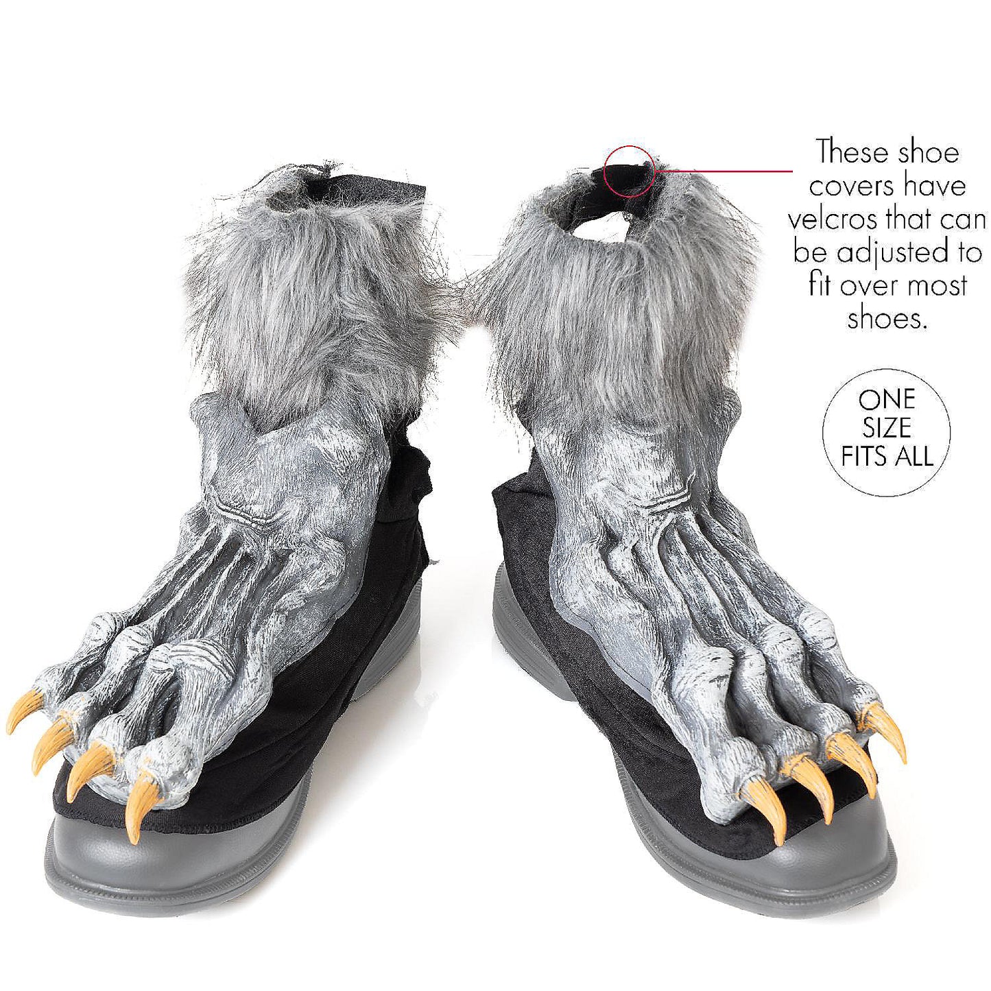 Skeleteen Werewolf Feet Shoe Covers - Silver Grey were Wolf Monster Foot Claws Costume Accessories | USA Decoration®