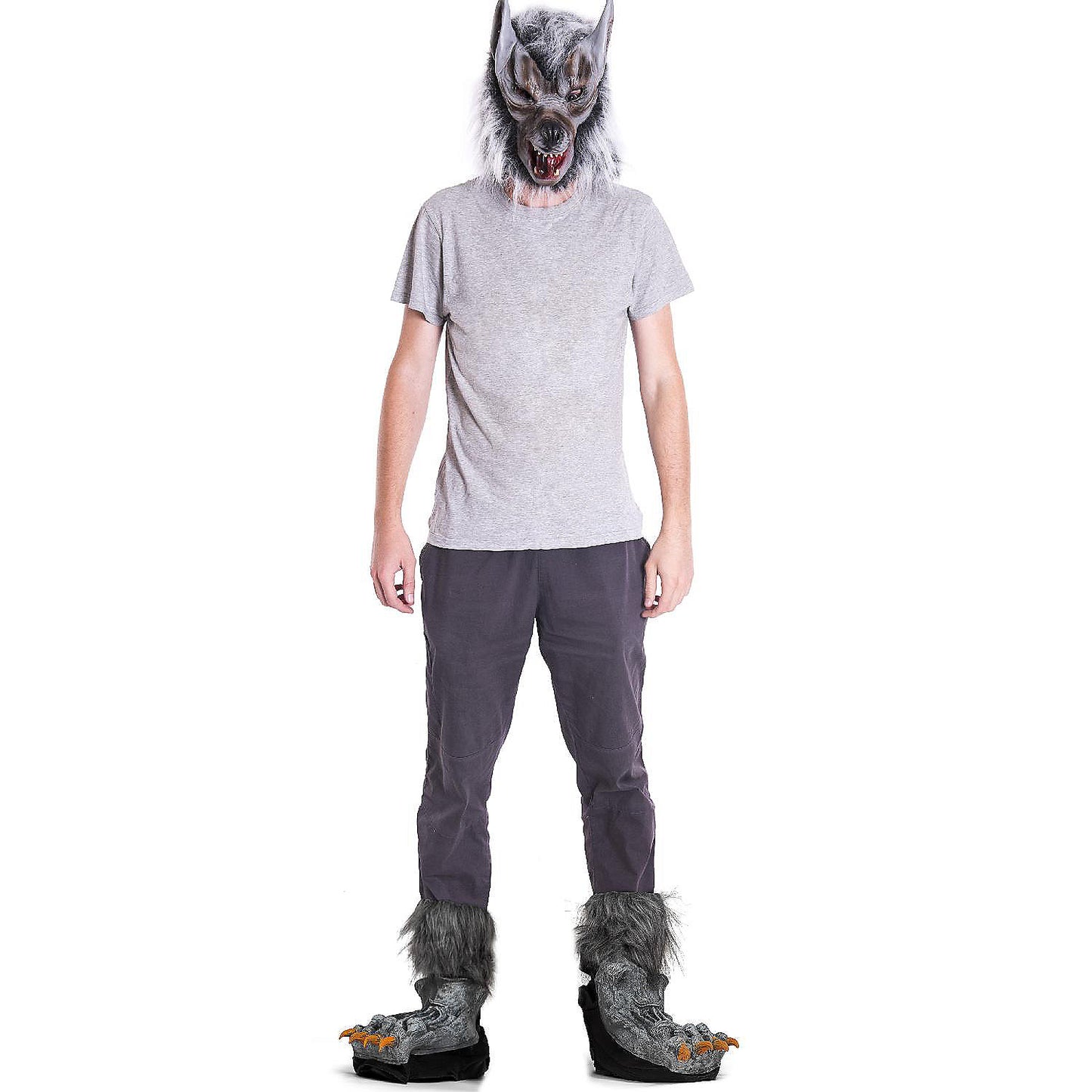 Skeleteen Werewolf Feet Shoe Covers - Silver Grey were Wolf Monster Foot Claws Costume Accessories | USA Decoration®