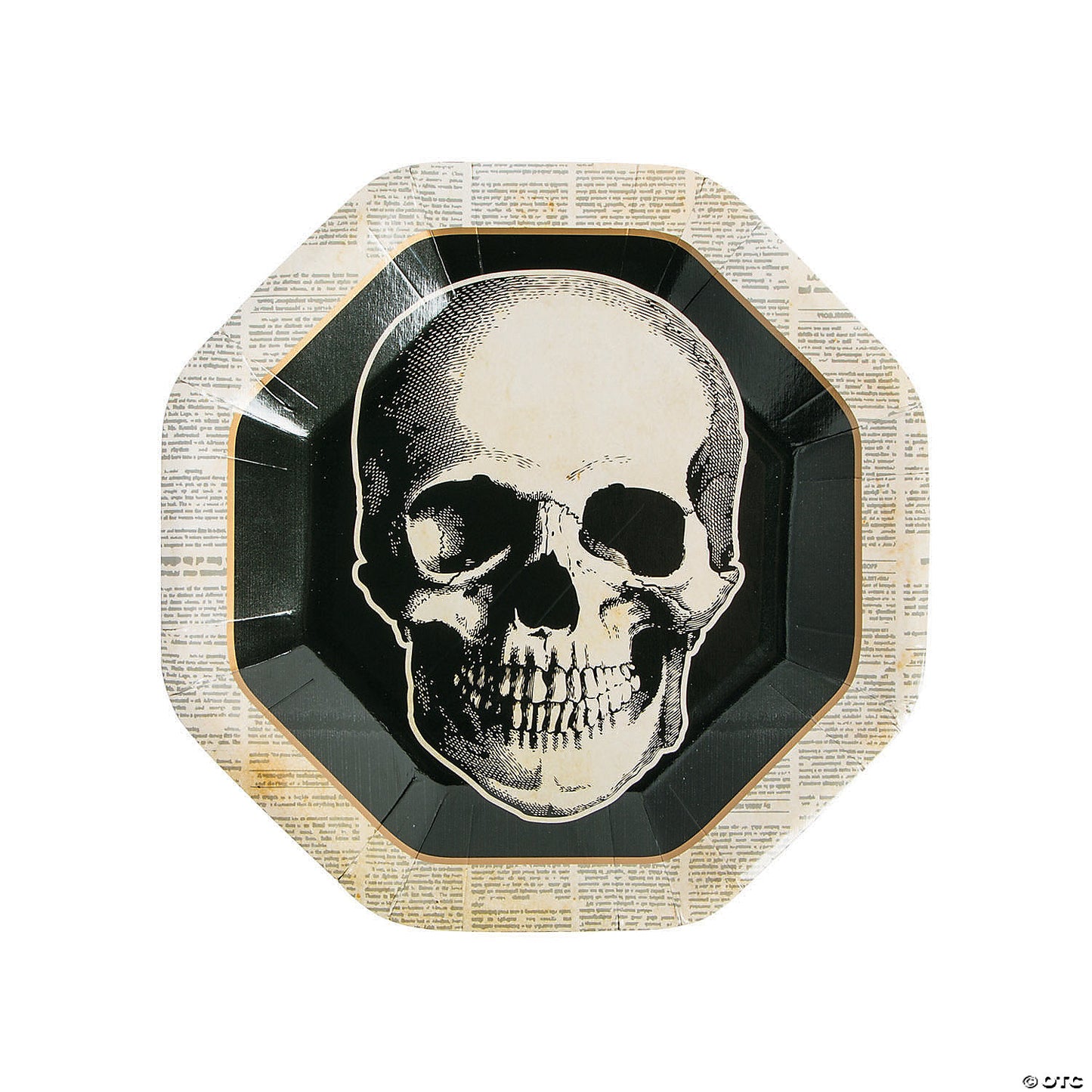Skull Vintage Halloween Paper Dinner Plates - 8 Ct.