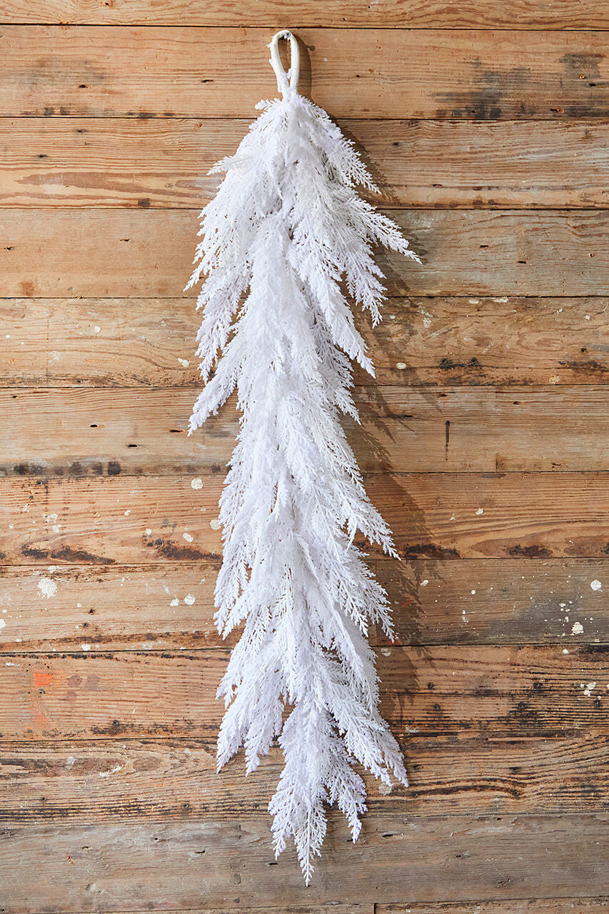 48" Winter Snowy Cedar Garland for Frosted Holiday and Seasonal Decor