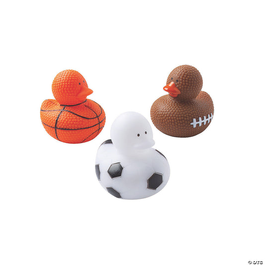 Sports Ball Rubber Ducks - 12 Pc.
