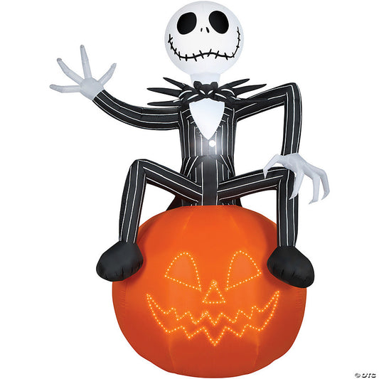 10 Ft. Blow-Up Inflatable Lightshow Nightmare Before Christmas Jack Skellington with Built-In LED Lights Outdoor Yard Decoration | USA Decoration®