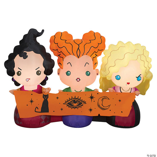 42" Blow-Up Inflatable Hocus Pocus Sisters with Built-In LED Lights Outdoor Yard Decoration | USA Decoration®