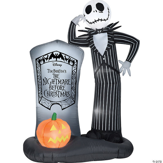 6 Ft. Blow-Up Inflatable Nightmare Before Christmas Jack Skellington Tomb with Built-In LED Lights Outdoor Yard Decoration | USA Decoration®