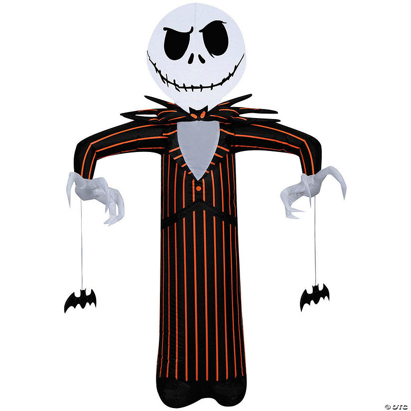 42" Airblown® Inflatable Light-Up The Nightmare Before Christmas™ Jack Skellington with Orange Pinstripe Outdoor Decoration | USA Decoration®