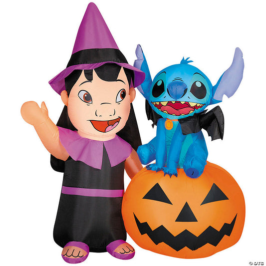 1 Piece(s): 6 Ft. Airblown® Inflatable Lilo & Stitch™ Lilo & Stitch with Jack-O'-Lantern Halloween Outdoor Yard Decoration | USA Decoration®