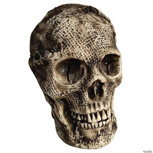 1 Piece(s): 7" Burlap Skull Face | USA Decoration®