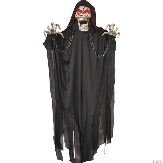 4 Ft. Animated Light-Up Hanging Skeleton Ghost with Chains Decoration | USA Decoration®