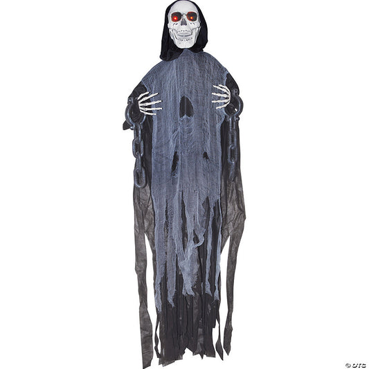 60" Animated Light-Up Hanging Ghost Skeleton in Chains Halloween Decoration | USA Decoration®