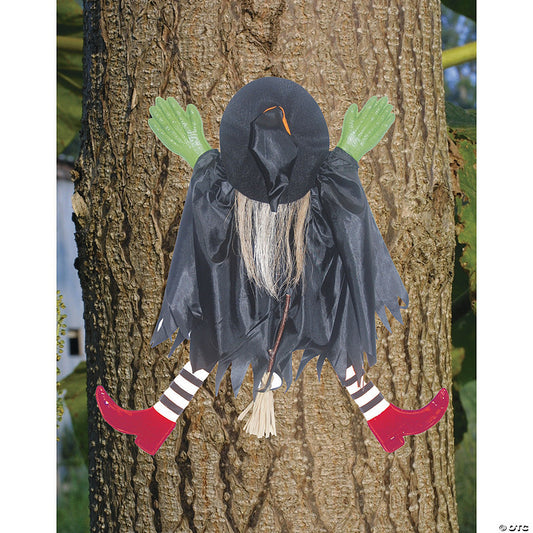 Tree Trunk Witch With Red Shoes Halloween Decoration | USA Decoration®