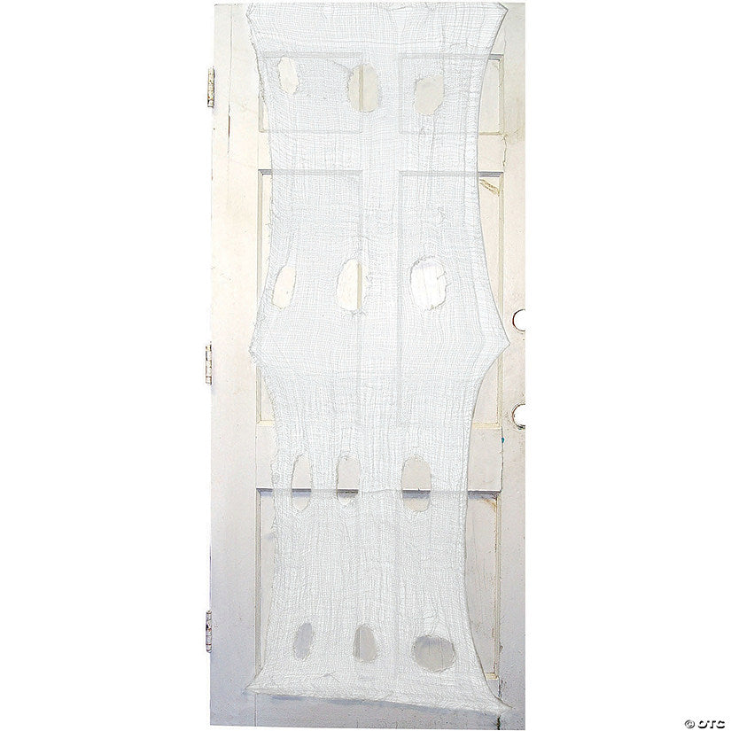 60" x 30" Cream Creepy Door Cloth Polyester Halloween Decoration | USA Decoration®