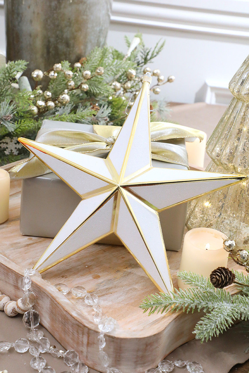Borealis Glitter Star Ornament 12 Inch Christmas Decoration