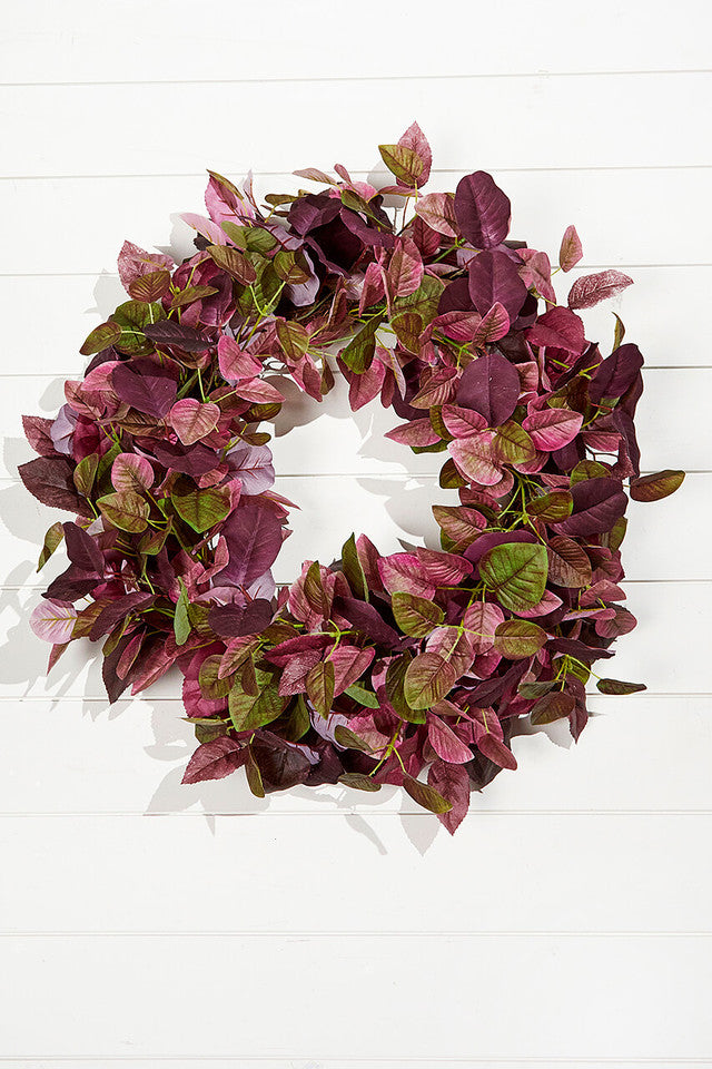 26” Tobacco Leaf Wreath Rustic Natural Leaf Door & Wall Decor
