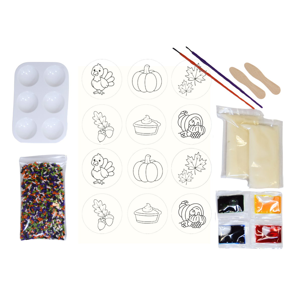 Oasis Supply, Yummy Doodle Kit. Edible Fun at the Tip of your Brush, Making Art that you Can Munch (Thanksgiving)