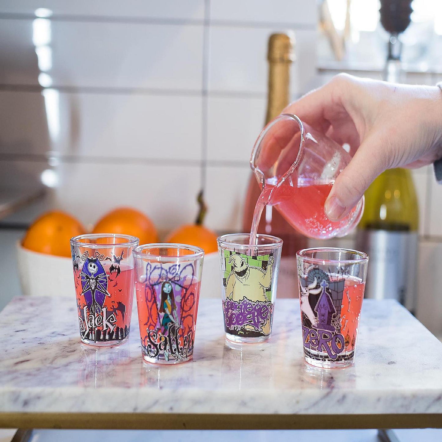 The Nightmare Before Christmas Characters 1.5-Ounce Mini Glasses Set Of 4 | USA Decoration®